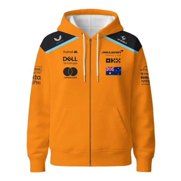 Oscar Piastri McLaren F1 Exclusive Unisex Zipper Hoodie BLF120625A3ZHD - Image 2