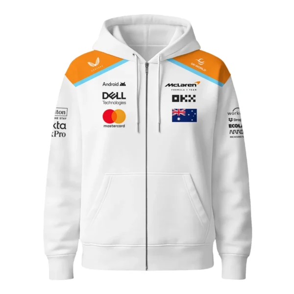 Oscar Piastri McLaren F1 Exclusive Unisex Zipper Hoodie BLF120625A5ZHD - Image 2