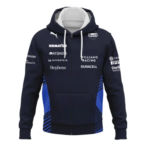 2025 Williams F1 Team Suit Zipper Hoodie BLVA080725A01WILZHD - Image 2