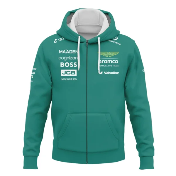 2025 Aston Martin F1 Team Suit Zipper Hoodie BLVA120725A01AMZHD - Image 2