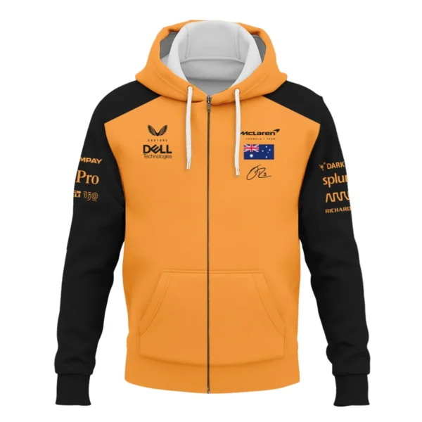2022 Daniel Ricciardo McLaren F1 Team Suit Zipper Hoodie BLVA180725A08ZHD - Image 2