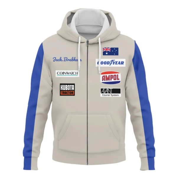1970 Jack Brabham Race Suit Zipper Hoodie BLVAJB070725A01ZHD - Image 2