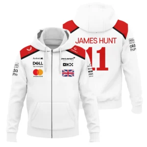 2025 James Hunt McLaren F1 Zipper Hoodie For Fans BL2725A1ZHD
