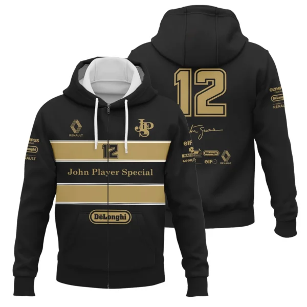 1985 Ayrton Senna John Player Special - Lotus Renault Zipper Hoodie BL3725A1ZHD