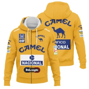 1987 Ayrton Senna Camel Honda Formula 1 Racing Team Zipper Hoodie BL3725A5ZHD