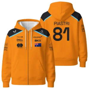 Oscar Piastri McLaren F1 Exclusive Unisex Zipper Hoodie BLF120625A3ZHD