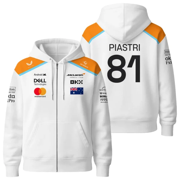 Oscar Piastri McLaren F1 Exclusive Unisex Zipper Hoodie BLF120625A5ZHD