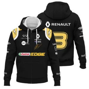 2019 Daniel Ricciardo Renault F1 Team Race Suit Zipper Hoodie BLVA180725A02ZHD