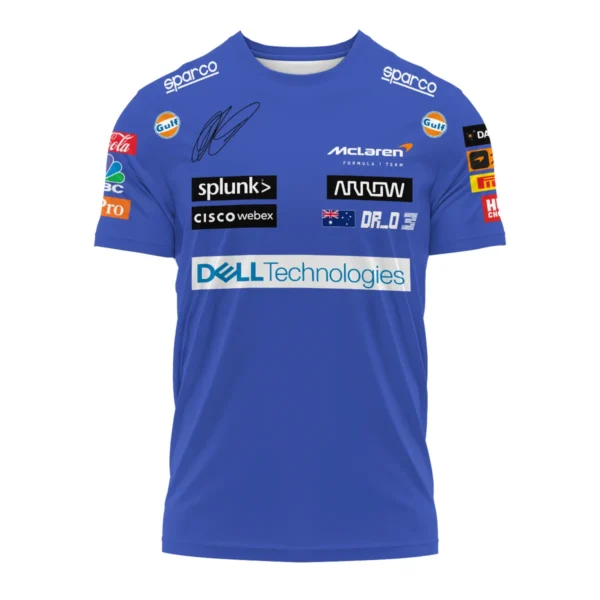 2021 Daniel Ricciardo McLaren F1 Team Race Suit T-Shirt BLVA180725A03TS - Image 2