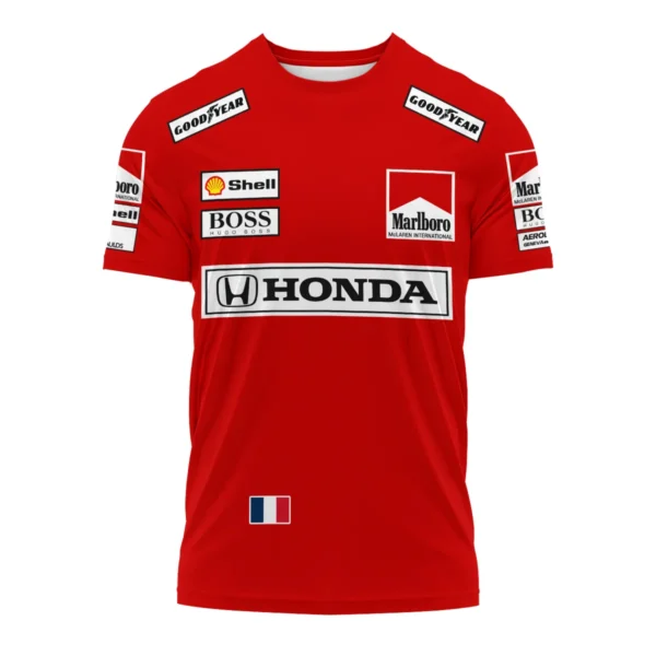 1989 Alain Prost Racing Costume Ferrari F1 Team T-Shirt BLVAAP070725A01TS - Image 2