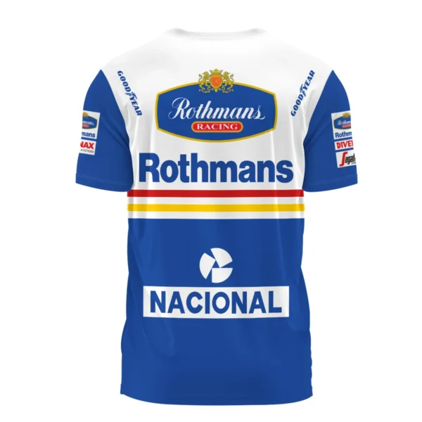 1994 Ayrton Senna Rothmans Williams Renault F1 Racing Team T-Shirt BL3725A6TS - Image 3