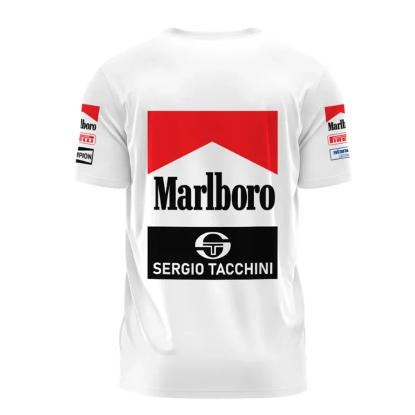 1984 Ayrton Senna Sergio Tacchini Toleman F1 Promotional Team T-Shirt BL3725A7TS - Image 3