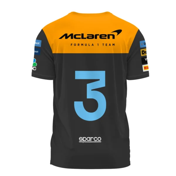 2022 Daniel Ricciardo McLaren F1 Team Race Suit T-Shirt BLVA180725A06TS - Image 3
