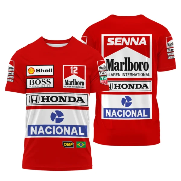 1988 Ayrton Senna Honda Race Suit Marlboro McLaren T-Shirt BL3725A2TS