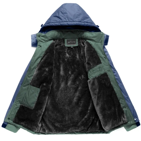 Ferrari F1 Team Exclusive Logo Outdoor Plush Charging Suit Waterproof Windproof Jacket Detachable Hood BLF130525A1FRR - Dark Green - Image 3