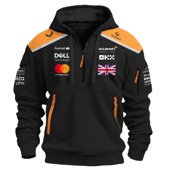 2025 James Hunt McLaren F1 Hoodie Half Zipper For Fans BL2725A2HDF - Image 2