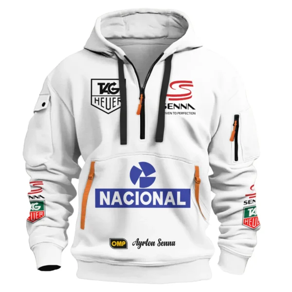 1985 Ayrton Senna John Player Special Lotus F1 Racing Team Hoodie Half Zipper BL3725A3HDF - Image 2