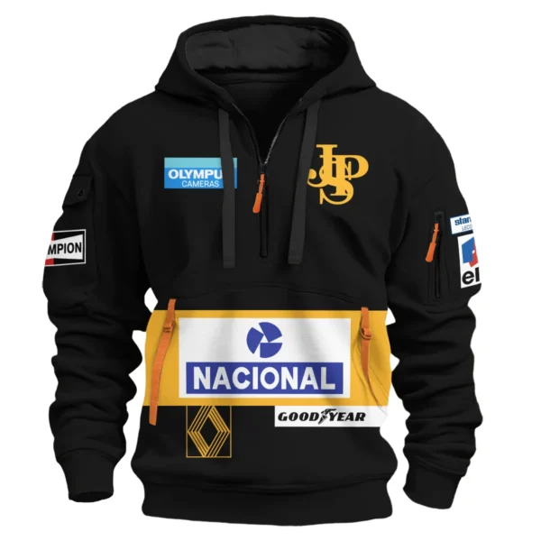1985 Ayrton Senna John Player Special - Lotus F1 Racing Team Hoodie Half Zipper BL3725A4HDF - Image 2