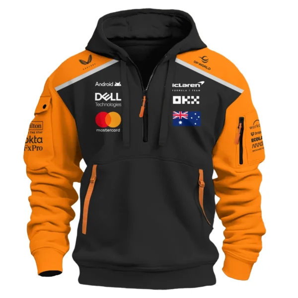From #81 To #1 Oscar Piastri McLaren F1 Limited Edition Hoodie Half Zipper BL4725A1HDF - Image 2