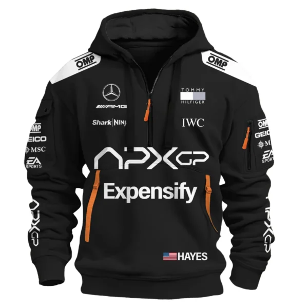 2025 F1 The Movie Black Version For Racing Fan Exclusive Hoodie Half Zipper BLF116625A2HDF - Image 2