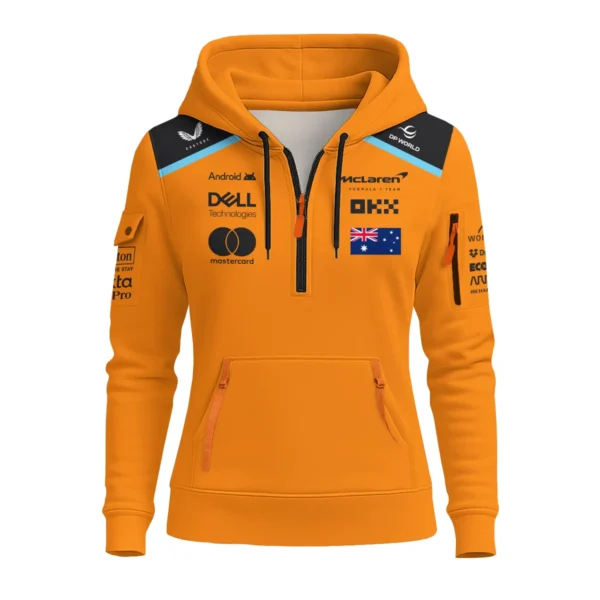 Oscar Piastri McLaren F1 Exclusive Unisex Hoodie Half Zipper BLF120625A3HDF - Image 2