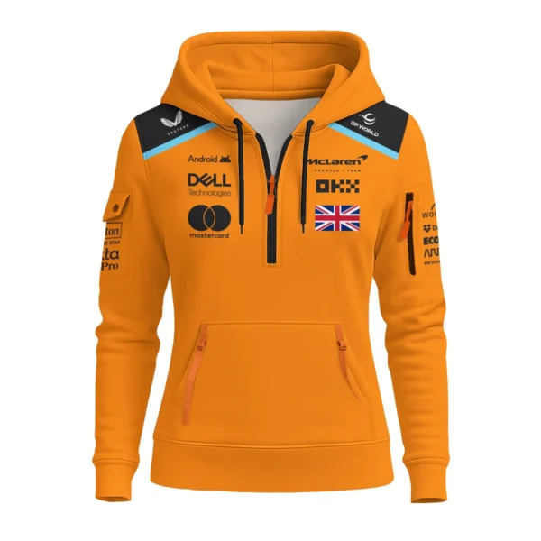 Lando Norris McLaren F1 Exclusive Unisex Hoodie Half Zipper BLF120625A4HDF - Image 2