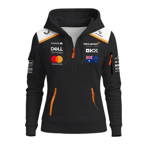 Oscar Piastri McLaren F1 Exclusive Unisex Hoodie Half Zipper BLF120625A7HDF - Image 2