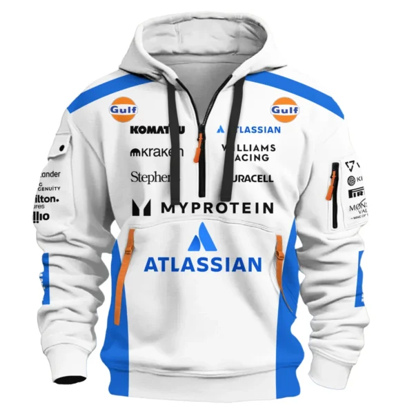 2025 Williams F1 Race Suit Hoodie Half Zipper BLVA100725A03WILHDF - Image 2