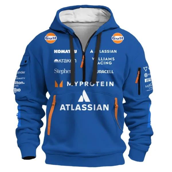 2025 Williams F1 Race Suit Hoodie Half Zipper BLVA100725A04WILHDF - Image 2