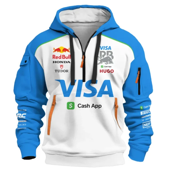 2025 Racing Bulls F1 Race Suit Hoodie Half Zipper BLVA110725A03RCBHDF - Image 2