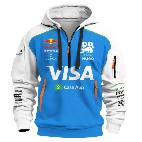 2025 Racing Bulls F1 Race Suit Hoodie Half Zipper BLVA110725A04RCBHDF - Image 2