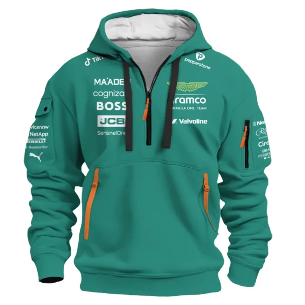 2025 Aston Martin F1 Team Suit Hoodie Half Zipper BLVA120725A01AMHDF - Image 2