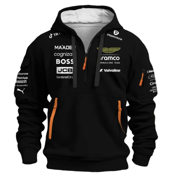 2025 Aston Martin F1 Team Suit Hoodie Half Zipper BLVA120725A02AMHDF - Image 2