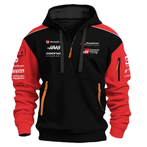2025 Haas F1 Team Suit Hoodie Half Zipper BLVA150725A01HAASHDF - Image 2