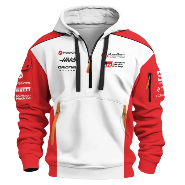 2025 Haas F1 Team Suit Hoodie Half Zipper BLVA150725A02HAASHDF - Image 2