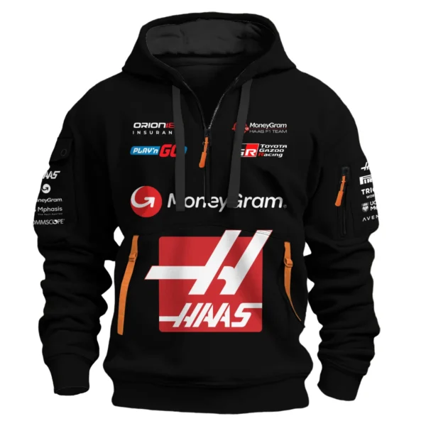 2025 Haas F1 Race Suit Hoodie Half Zipper BLVA150725A03HAASHDF - Image 2