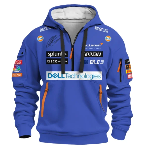 2021 Daniel Ricciardo McLaren F1 Team Race Suit Hoodie Half Zipper BLVA180725A03HDF - Image 2