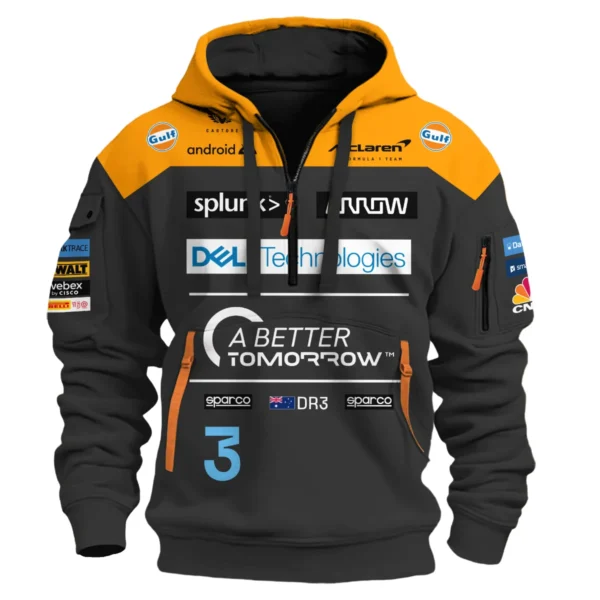 2022 Daniel Ricciardo McLaren F1 Team Race Suit Hoodie Half Zipper BLVA180725A06HDF - Image 2