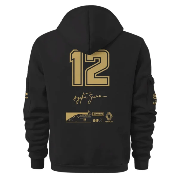 1985 Ayrton Senna John Player Special - Lotus Renault Hoodie Half Zipper BL3725A1HDF - Image 3