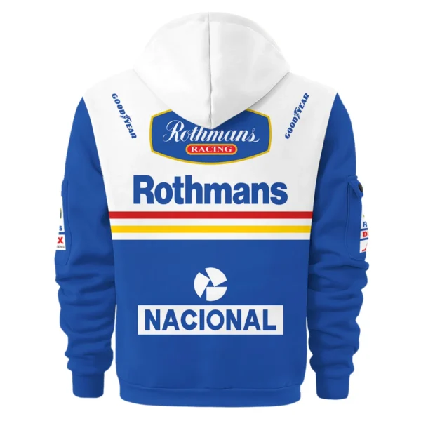 1994 Ayrton Senna Rothmans Williams Renault F1 Racing Team Hoodie Half Zipper BL3725A6HDF - Image 3