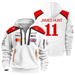 2025 James Hunt McLaren F1 Hoodie Half Zipper For Fans BL2725A1HDF