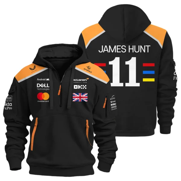 2025 James Hunt McLaren F1 Hoodie Half Zipper For Fans BL2725A2HDF