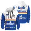 1994 Ayrton Senna Rothmans Williams Renault F1 Racing Team Hoodie Half Zipper BL3725A6HDF