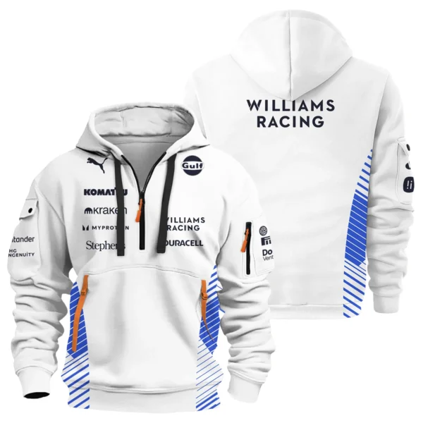 2025 Williams F1 Team Suit Hoodie Half Zipper BLVA080725A02WILHDF