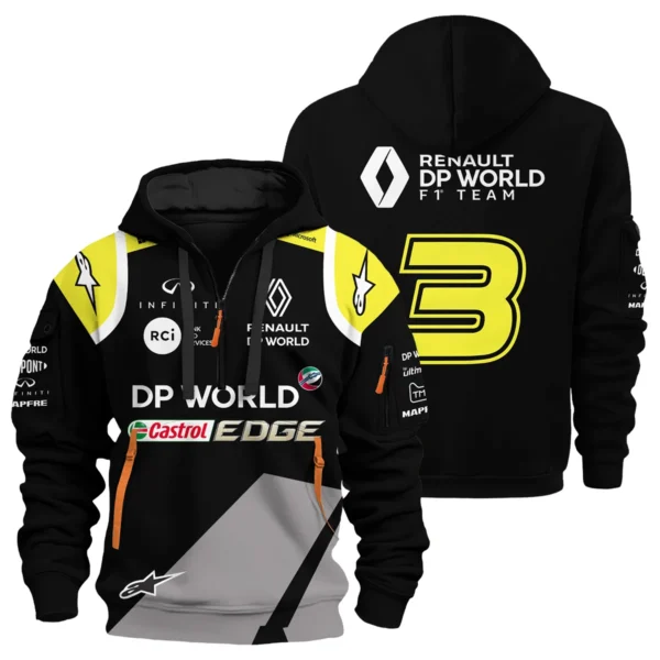 2018 Daniel Ricciardo Renault DP World Race Suit Hoodie Half Zipper BLVA180725A01HDF