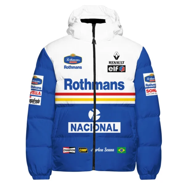 1994 Ayrton Senna Rothmans Williams Renault F1 Racing Team Down & Puffer Jackets BL3725A6HCJ - Image 2