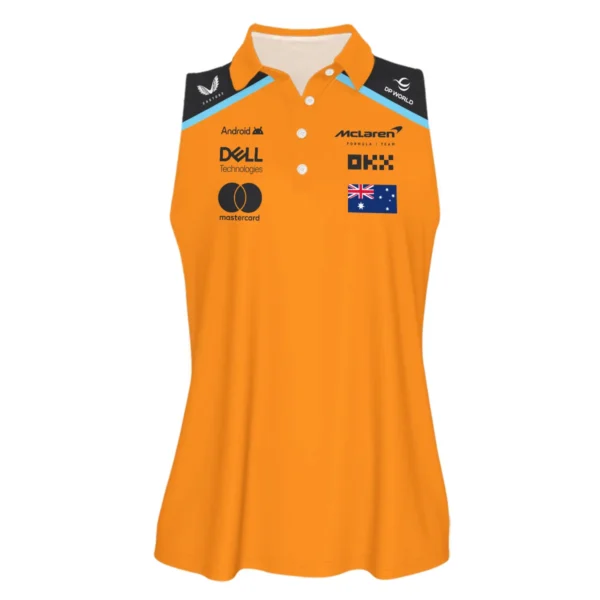 Oscar Piastri McLaren F1 Exclusive Sleeveless Polo For Fan Girl BLF120625A3VPO - Image 2
