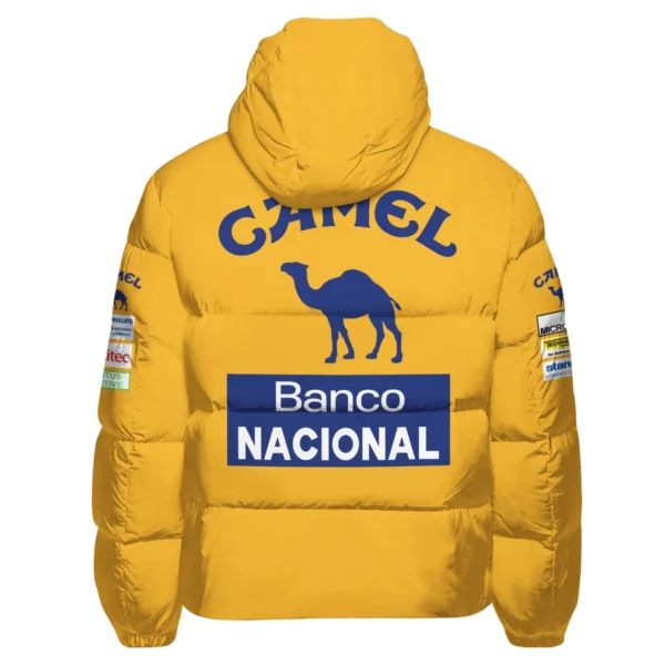 1987 Ayrton Senna Camel Honda Formula 1 Racing Team Down & Puffer Jackets BL3725A5HCJ - Image 3
