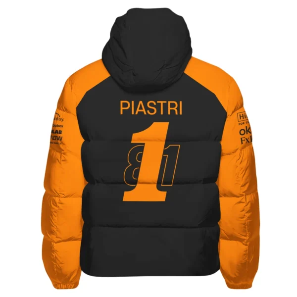 From #81 To #1 Oscar Piastri McLaren F1 Limited Edition Down & Puffer Jackets BL4725A1HCJ - Image 3