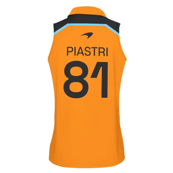 Oscar Piastri McLaren F1 Exclusive Sleeveless Polo For Fan Girl BLF120625A3VPO - Image 3